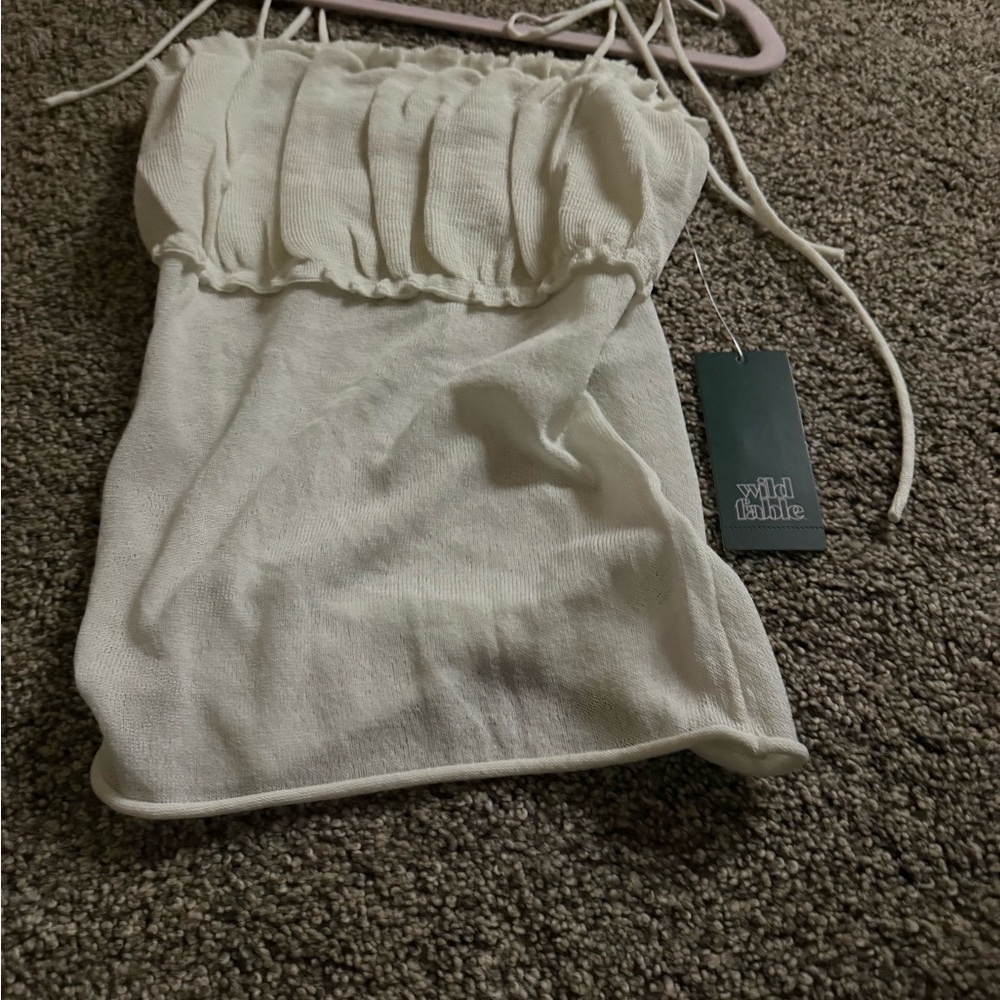 Wild Fable Cream Strapless Top